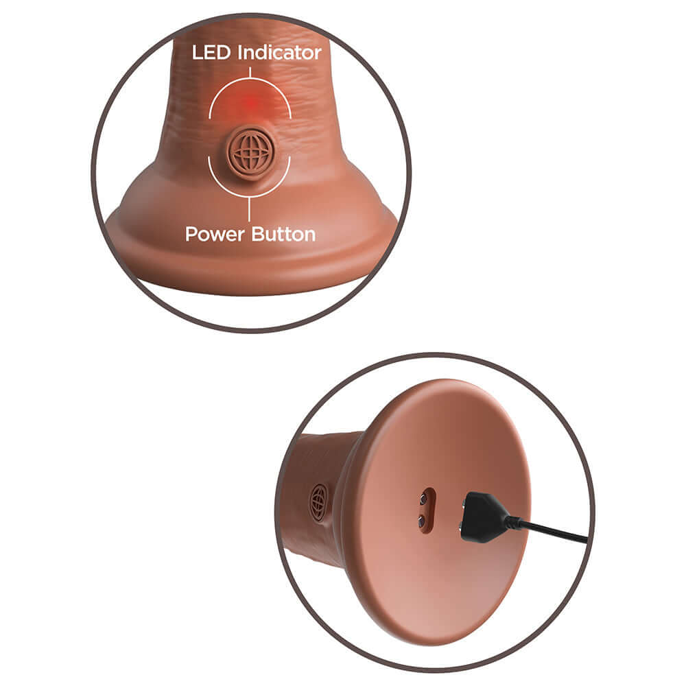 King Cock Elite 8 inches Vibrating Realistic Dildo With Suction Cup Tan