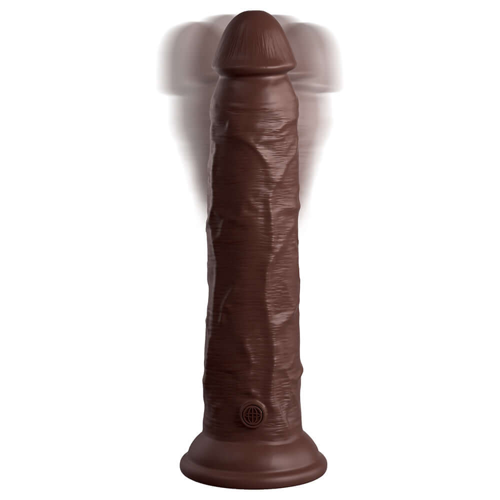 King Cock Elite 9 inches Vibrating Dual Density Silicone Realistic Dildo Brown