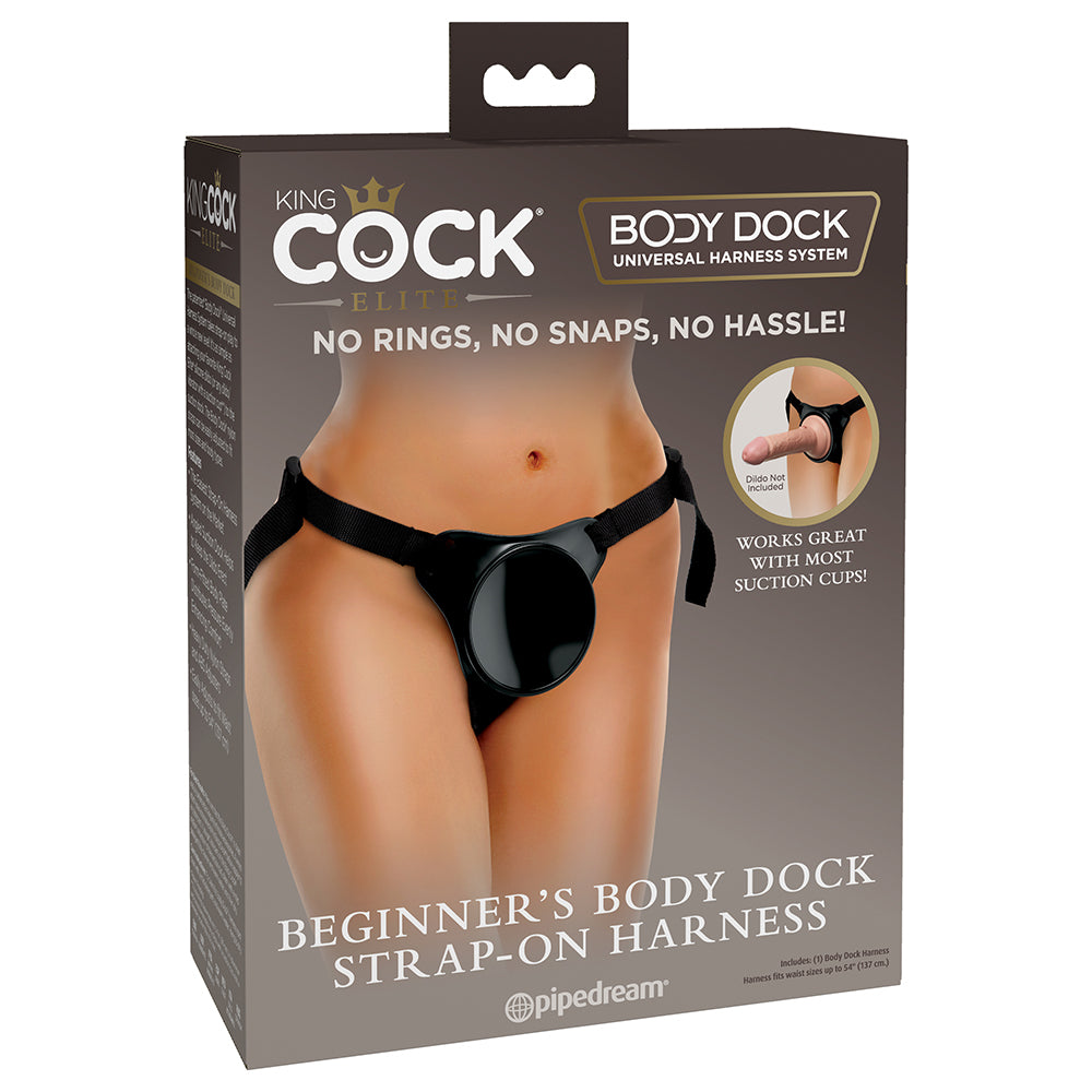 King Cock Elite Beginner's Body Dock Strap-On Harness Black