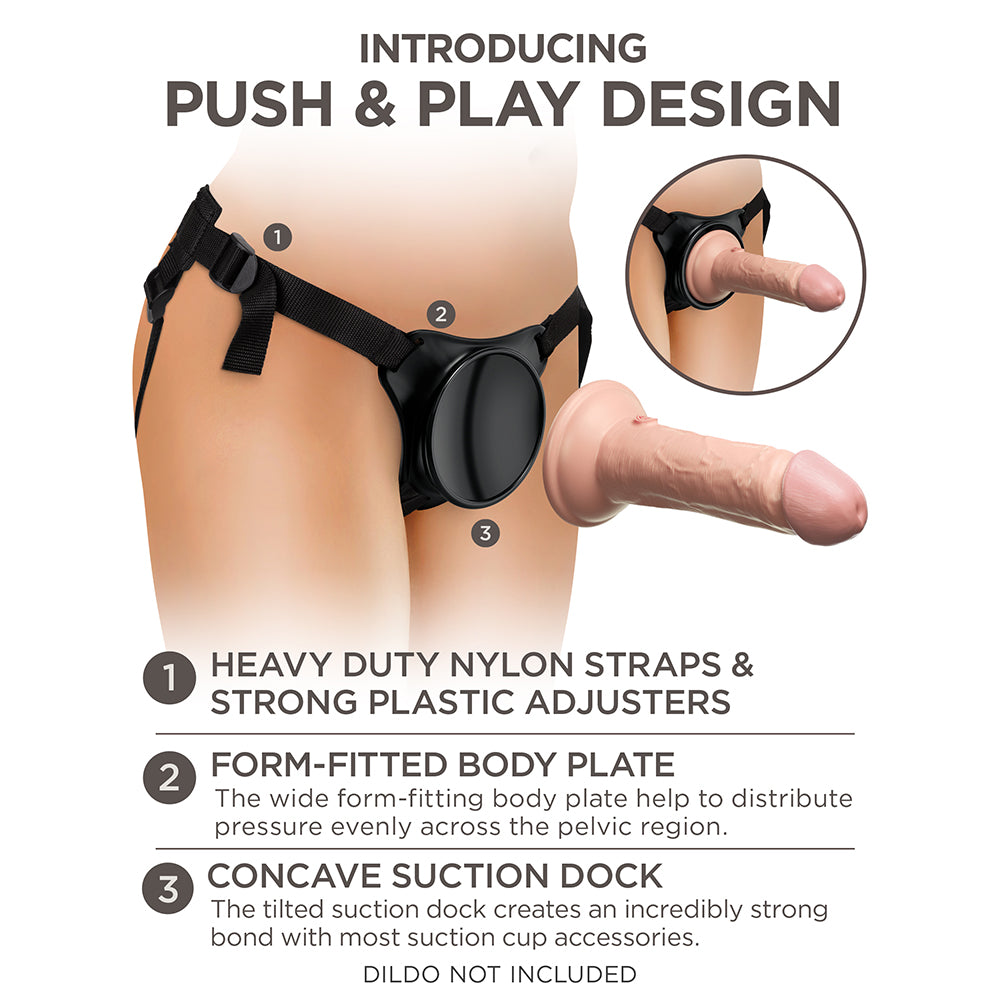 King Cock Elite Beginner's Body Dock Strap-On Harness Black