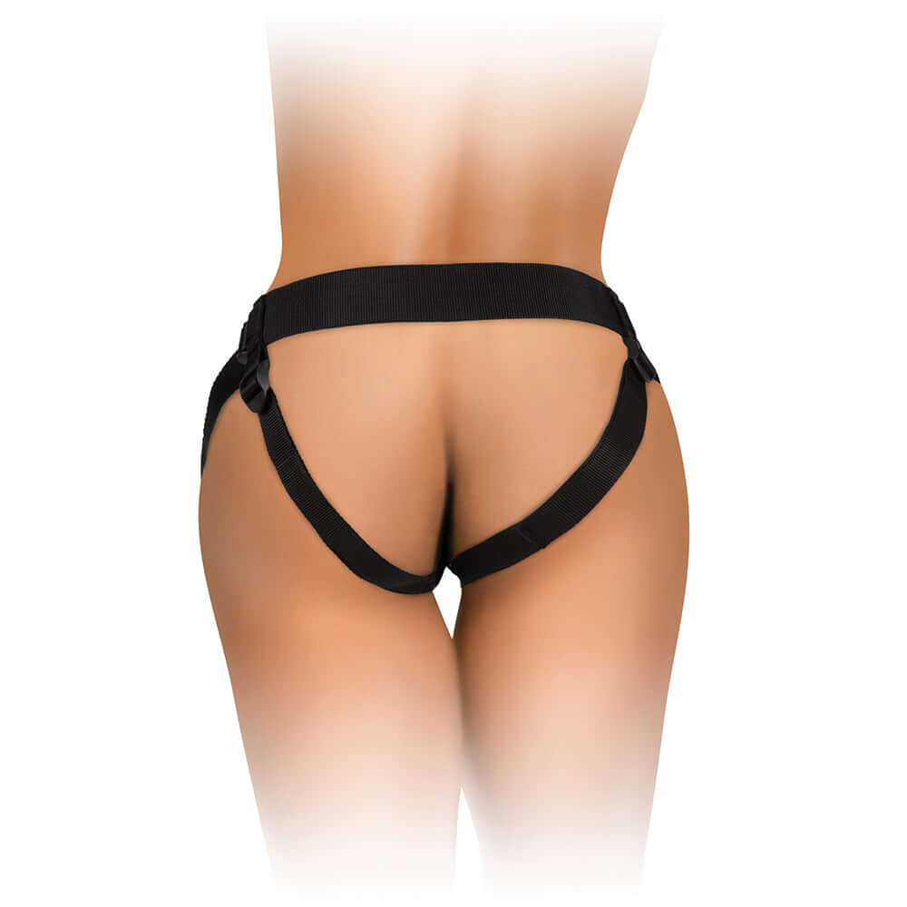 King Cock Elite Comfy Body Dock Strap-On Harness Black showcasing the sleek black design and comfortable fit.