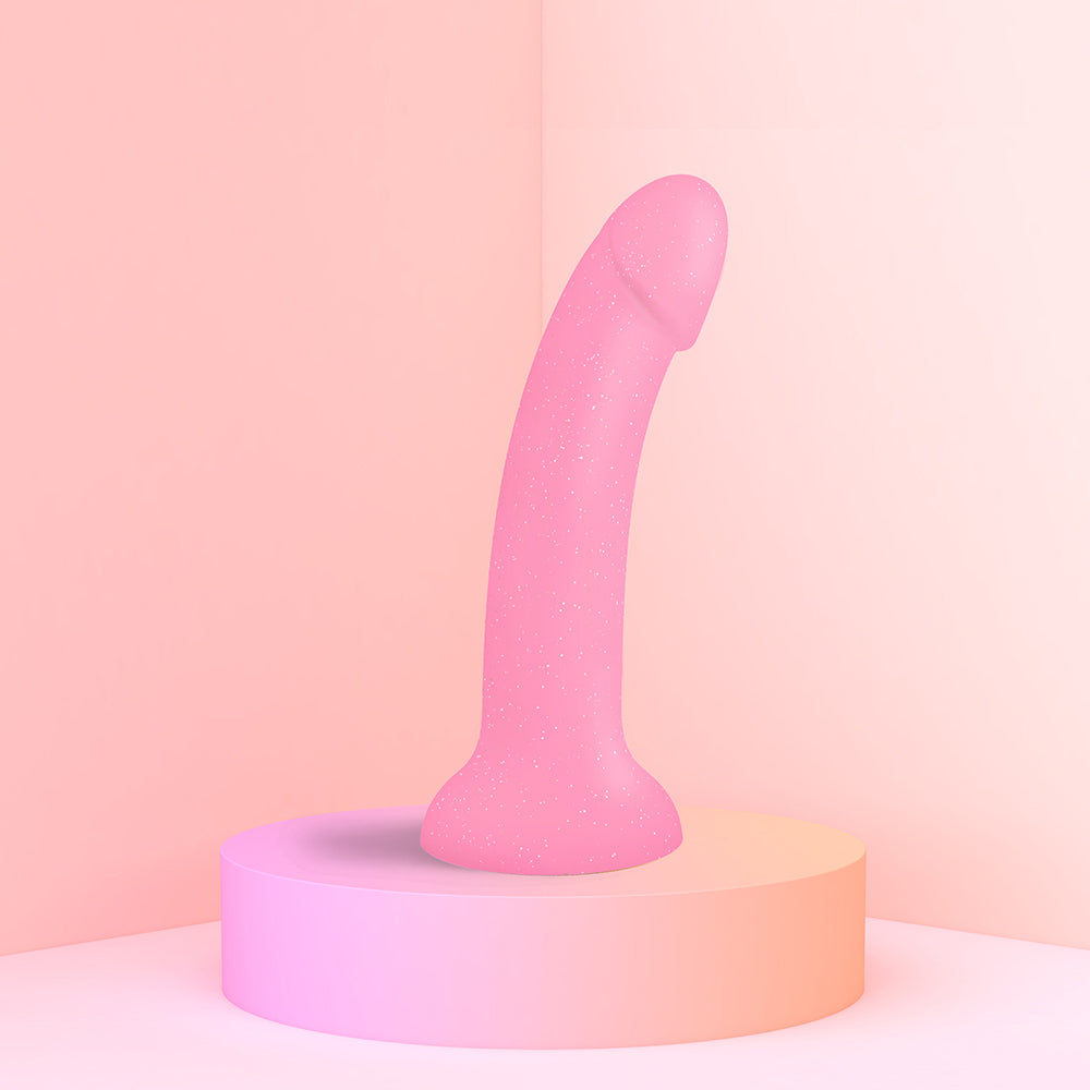 Love to Love Dildolls Glitzy 7 inches Silicone Dildo Pink Glitter