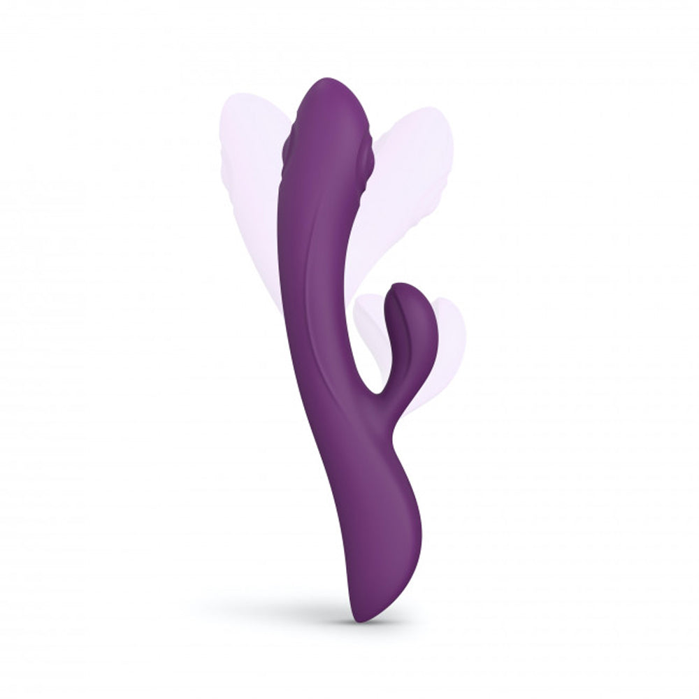 Love to Love Bunny & Clyde Rechargeable Tapping Rabbit Silicone Vibrator Purple Rain