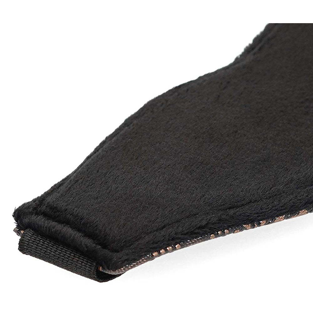 Spartacus Blindfold Brown PU Floral Print With Faux Fur Lining