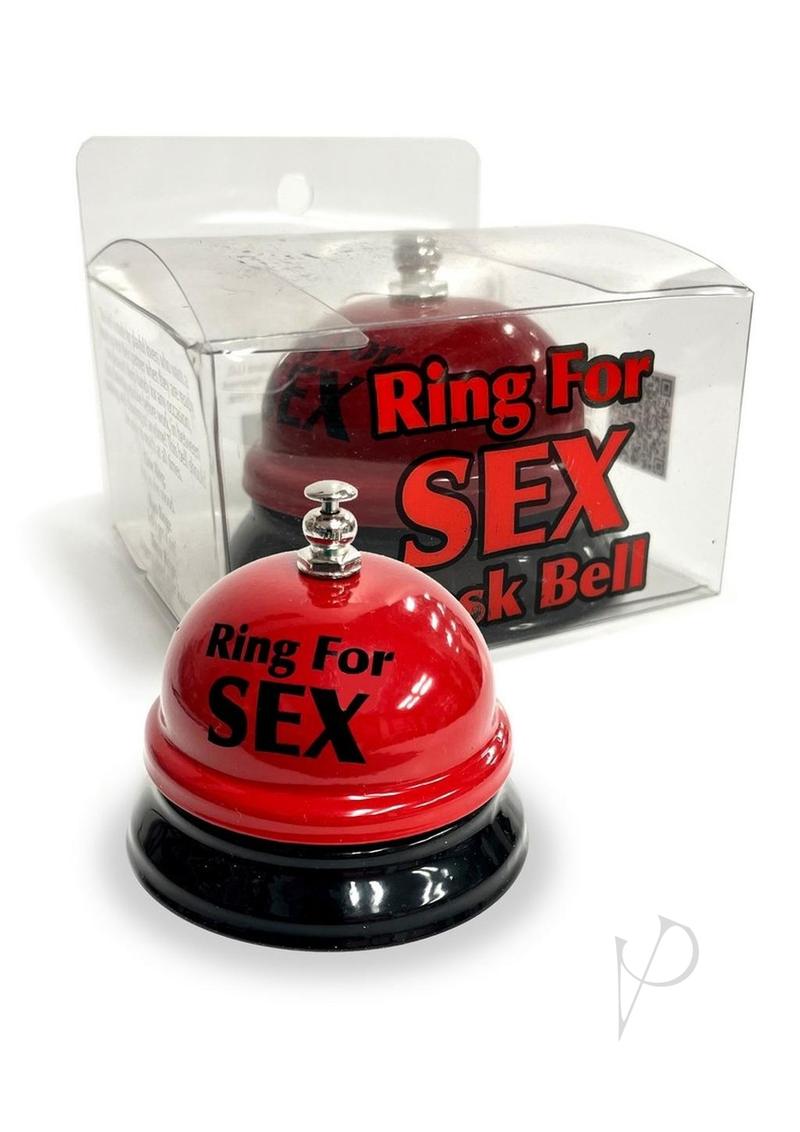 Ring The Bell for Sex Desk Bell Red Black displayed with packaging.