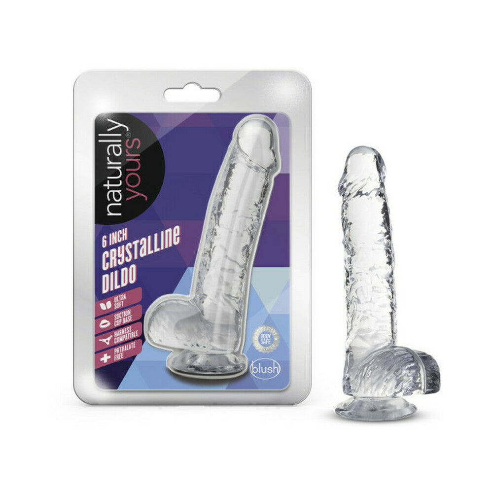 Blush Naturally Yours Crystalline 6 inches Dildo with Balls & Suction Cup Diamond