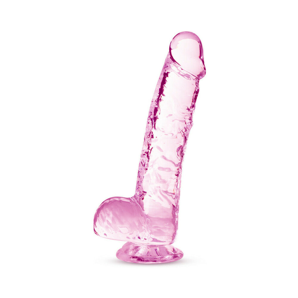 Naturally Yours Crystalline 6 inches Dildo with Balls Rose