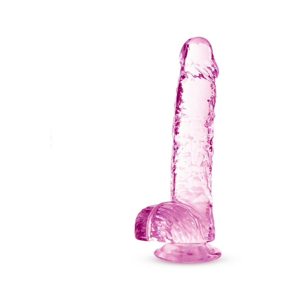 Naturally Yours Crystalline 6 inches Dildo with Balls Rose