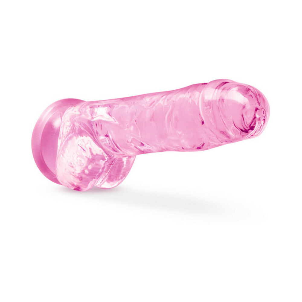 Naturally Yours Crystalline 8 inches Dildo with Balls Rose