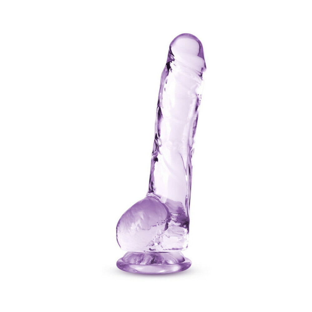 Naturally Yours Crystalline 8 inches Dildo with Balls Amethyst