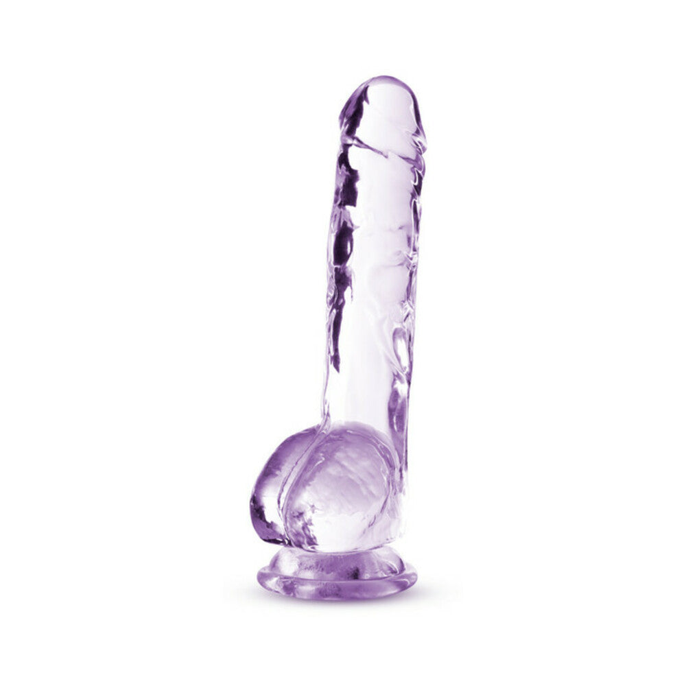 Naturally Yours Crystalline 8 inches Dildo with Balls Amethyst