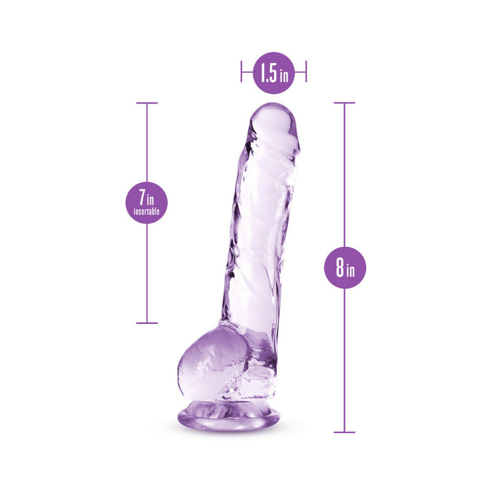 Naturally Yours Crystalline 8 inches Dildo with Balls Amethyst