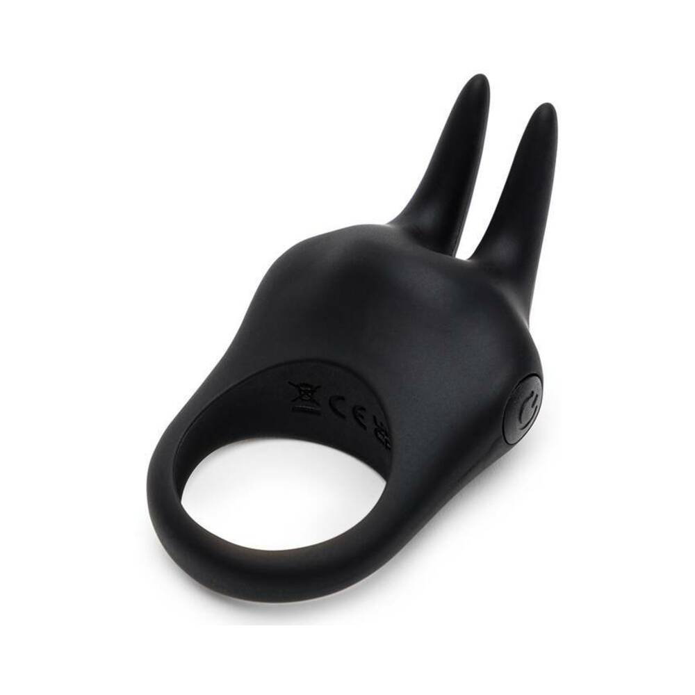 Fifty Shades of Grey Sensation Rechargeable Silicone Vibrating Rabbit Love Ring Black