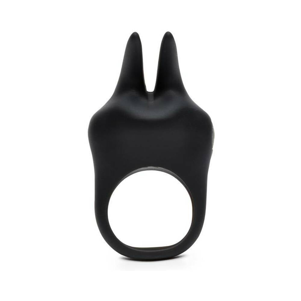 Fifty Shades of Grey Sensation Rechargeable Silicone Vibrating Rabbit Love Ring Black