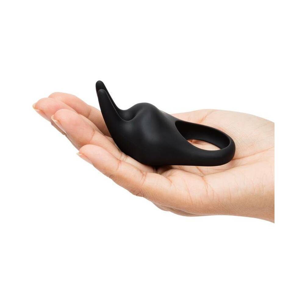 Fifty Shades of Grey Sensation Rechargeable Silicone Vibrating Rabbit Love Ring Black