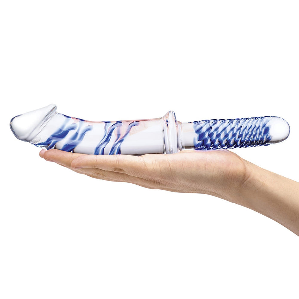 Glas 11 inches Realistic Double Ended Glass Dildo with Handle