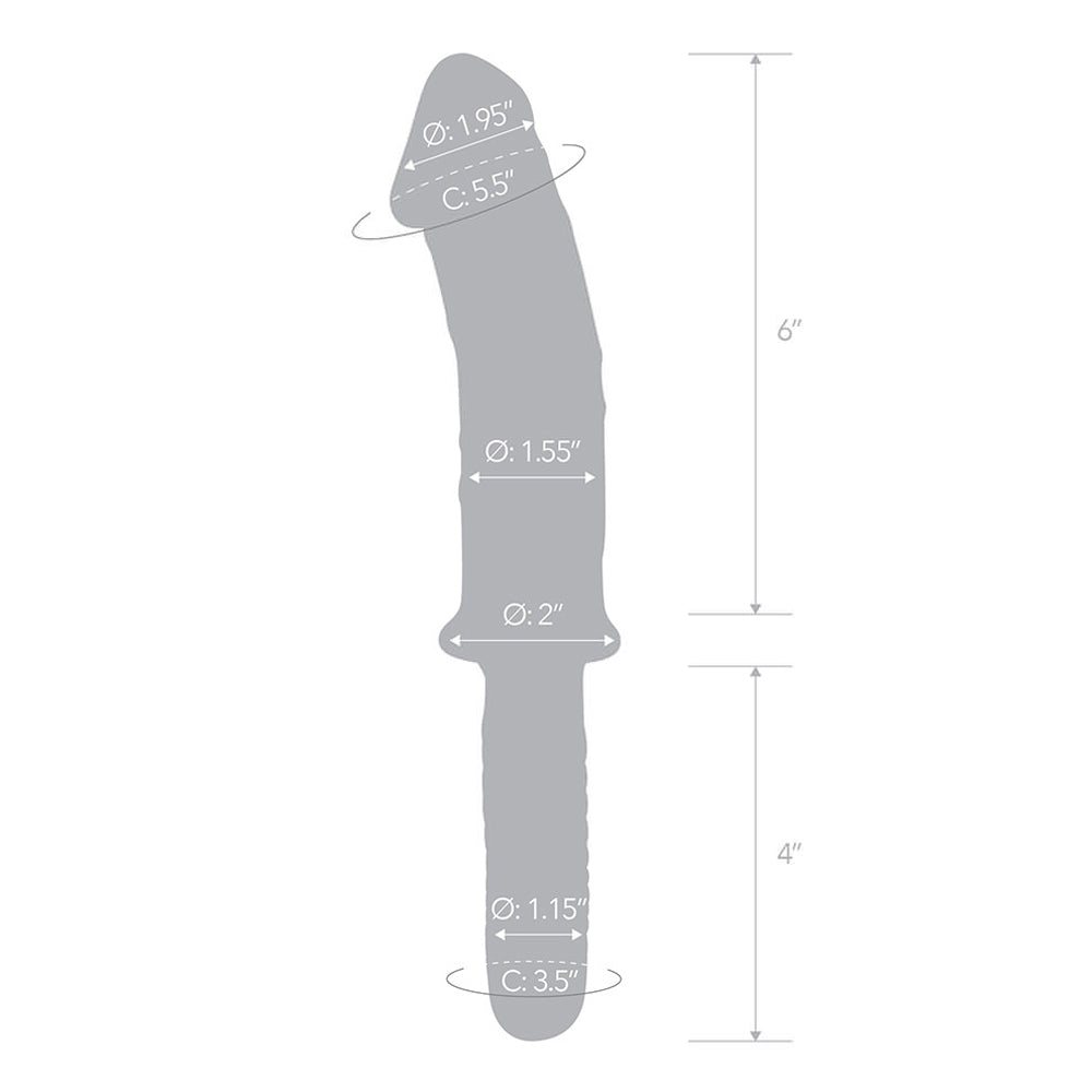Glas 11 inches Realistic Double Ended Glass Dildo with Handle