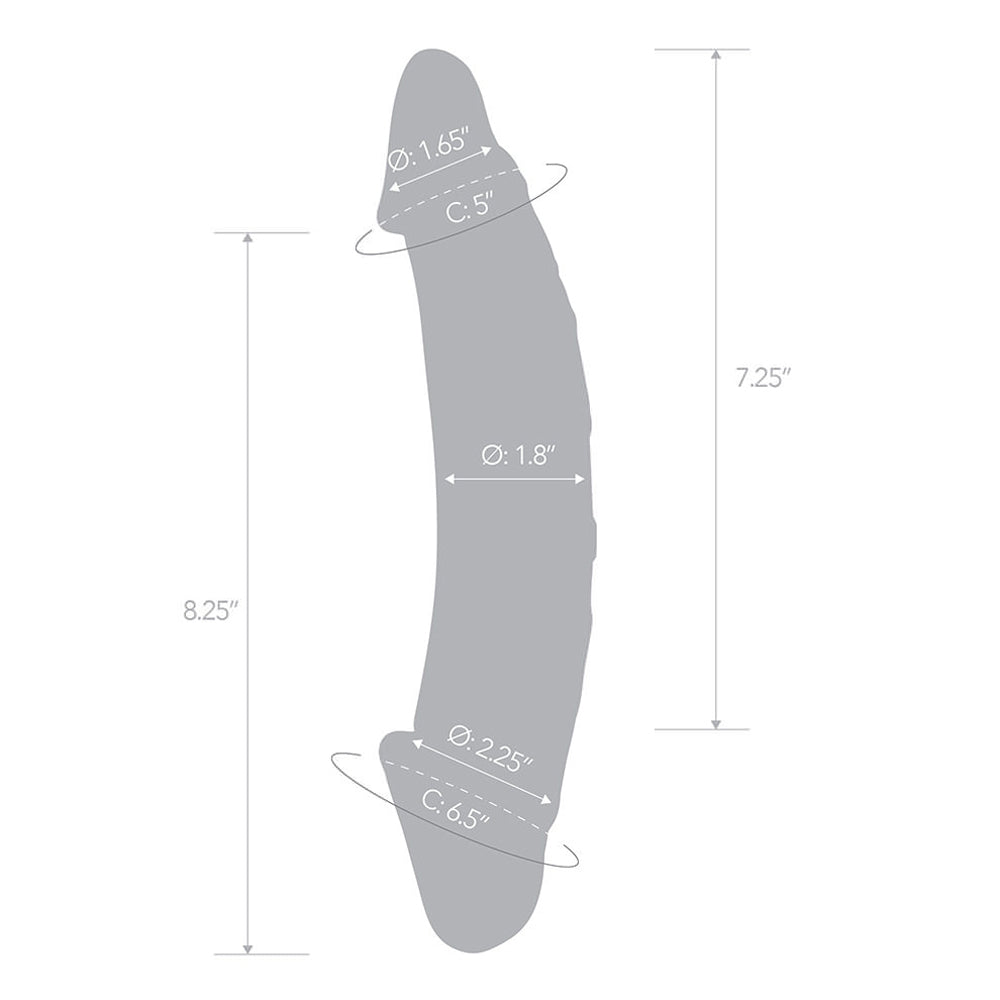 Glas 10.5 inches Girthy Realistic Glass Double Dong Dildo