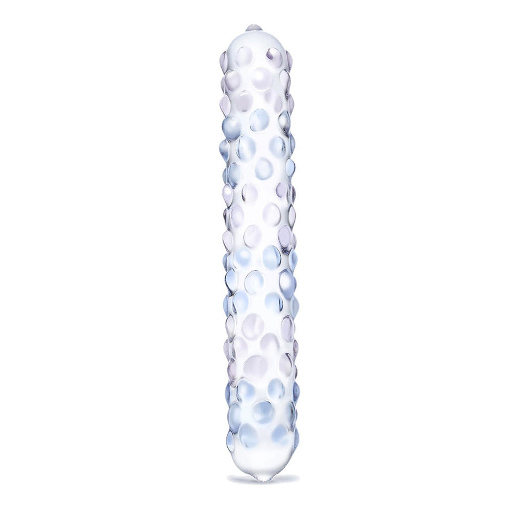 Glas 9 inches Purple Rose Nubby Glass Dildo