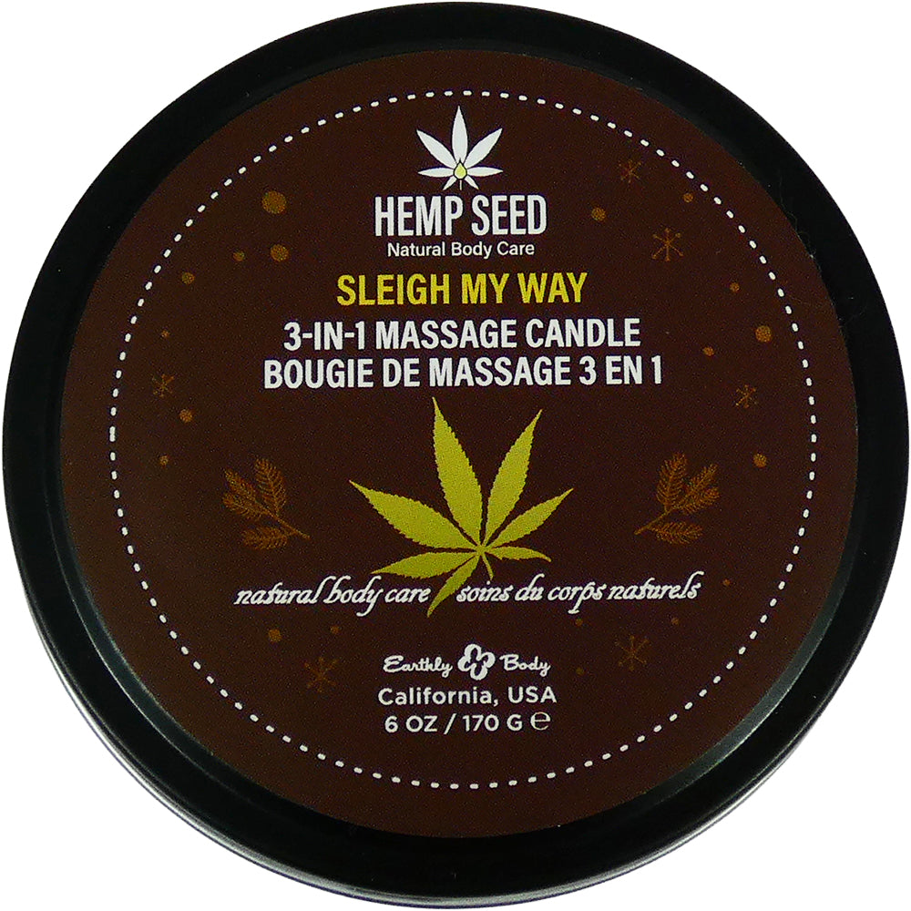 Hemp Seed 3-in-1 Massage Candle Sleigh My Way 6 Oz