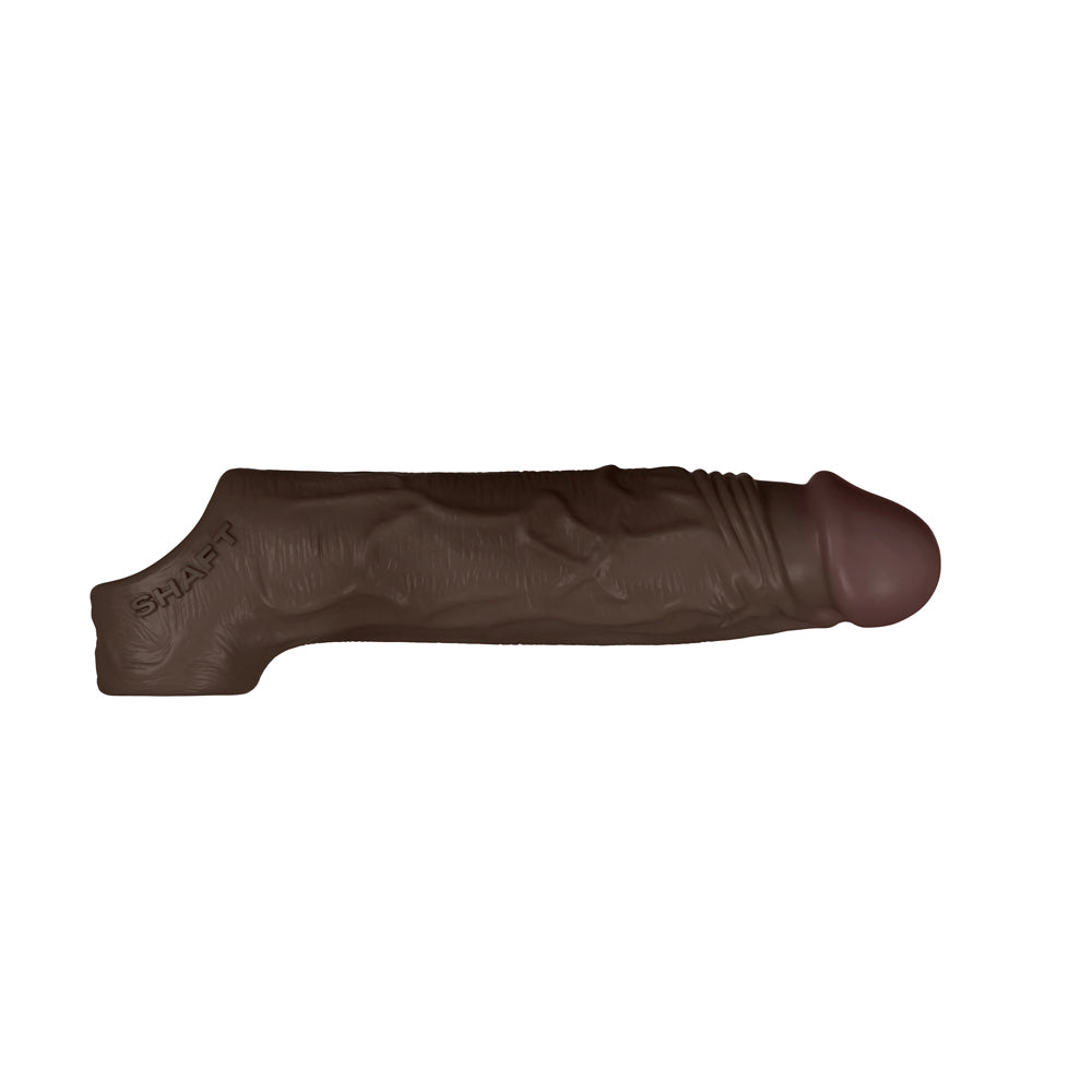 Model F Shaft Sheath Mahogany Size 1 showing realistic silicone design and comfortable fit.