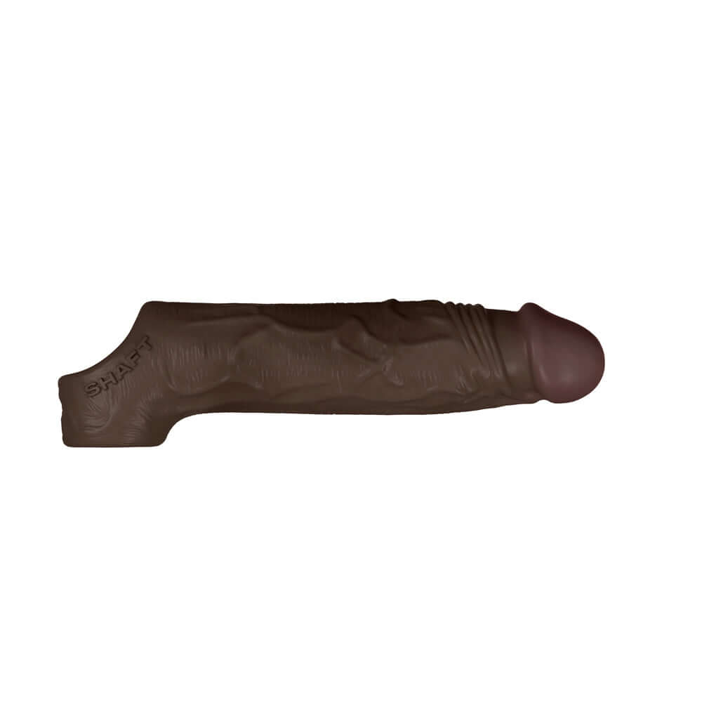 Model F Shaft Sheath Mahogany Size 1 showing realistic silicone design and comfortable fit.