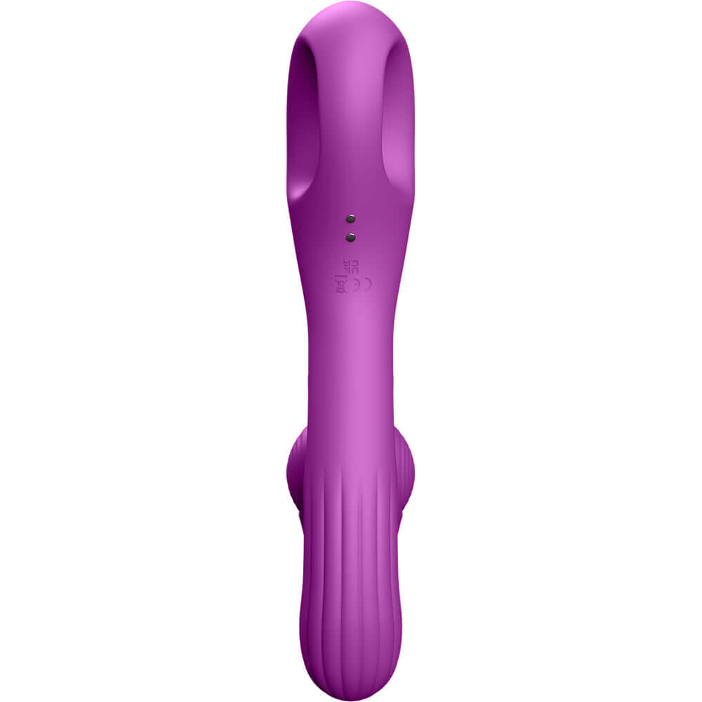 Luv Inc Rv81 Rolling Rabbit Vibrator Purple showcasing its ergonomic design and dual-motor features.