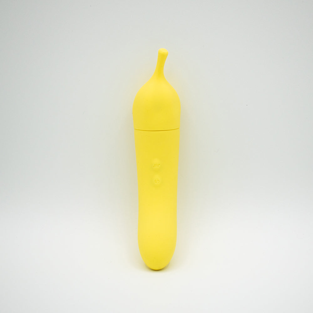 Banana Cream Air Pulse & G-spot Vibrator in a playful yellow design for dual stimulation.
