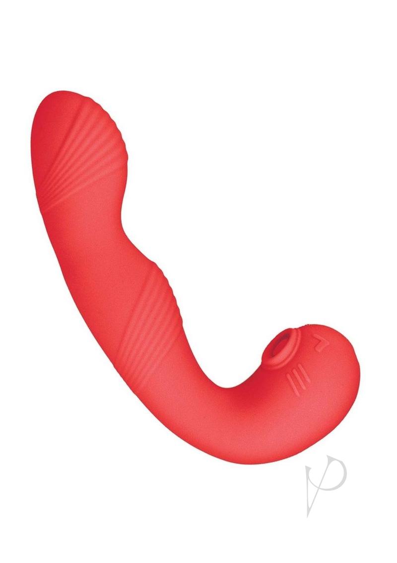My Secret G-Spot Silicone Clitoral Vibrator Red - ergonomic silicone design for G-spot and clitoral stimulation.