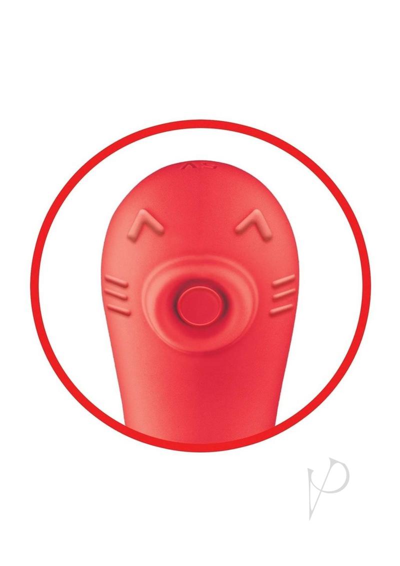 My Secret G-Spot Silicone Clitoral Vibrator Red top view, showcasing the textured ergonomic design for pleasure.