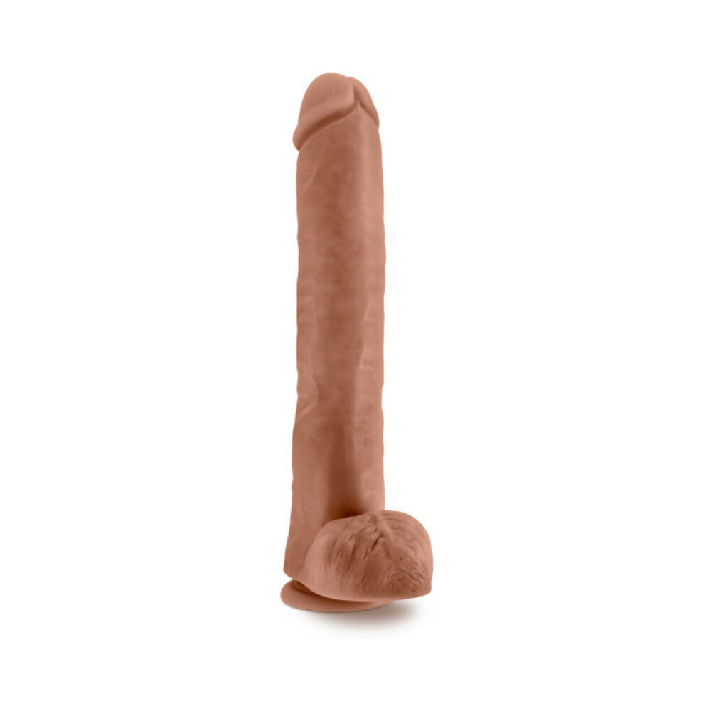 Au Naturel Daddy 14 inches Posable Dual Density Dildo with Balls Tan