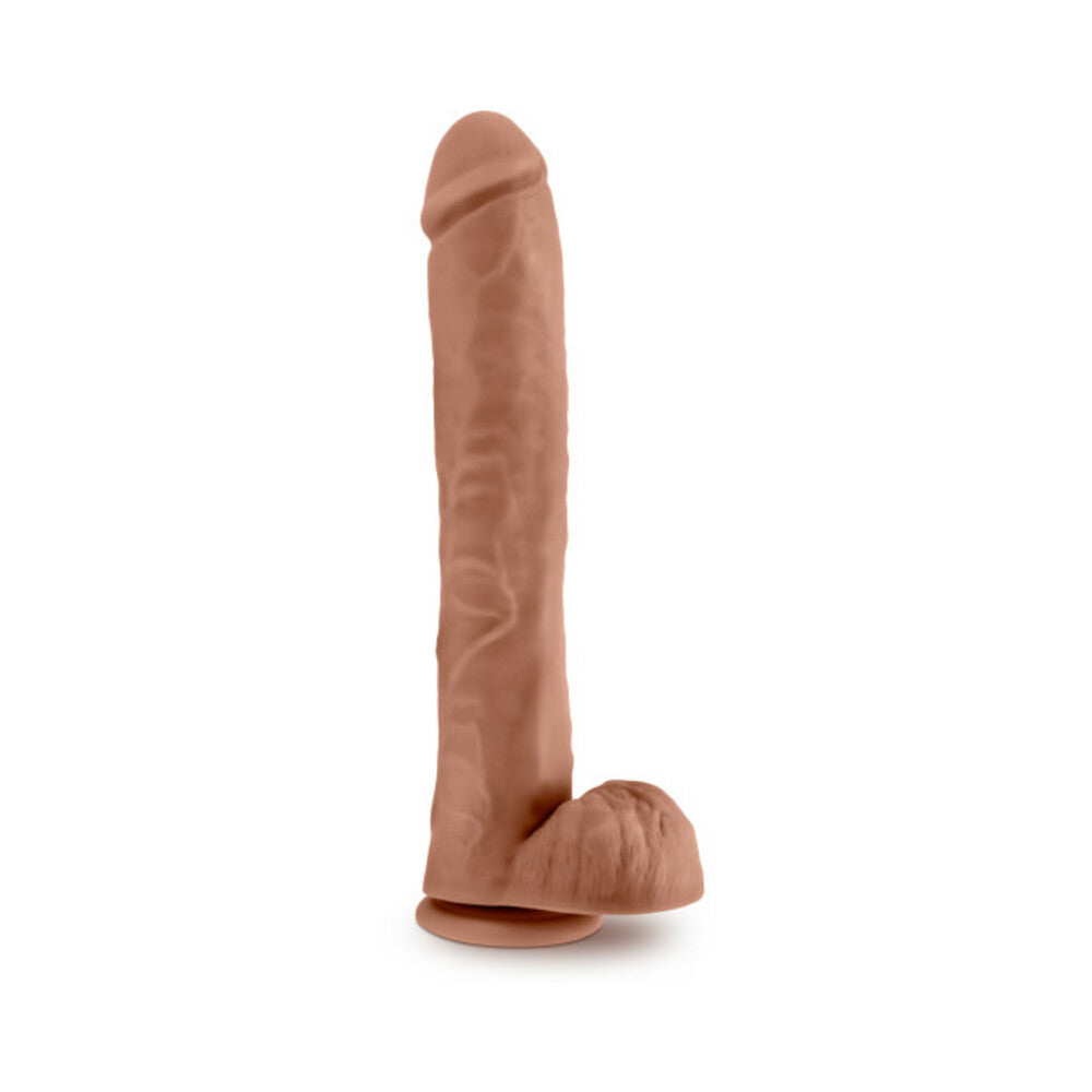 Au Naturel Daddy 14 inches Posable Dual Density Dildo with Balls Tan