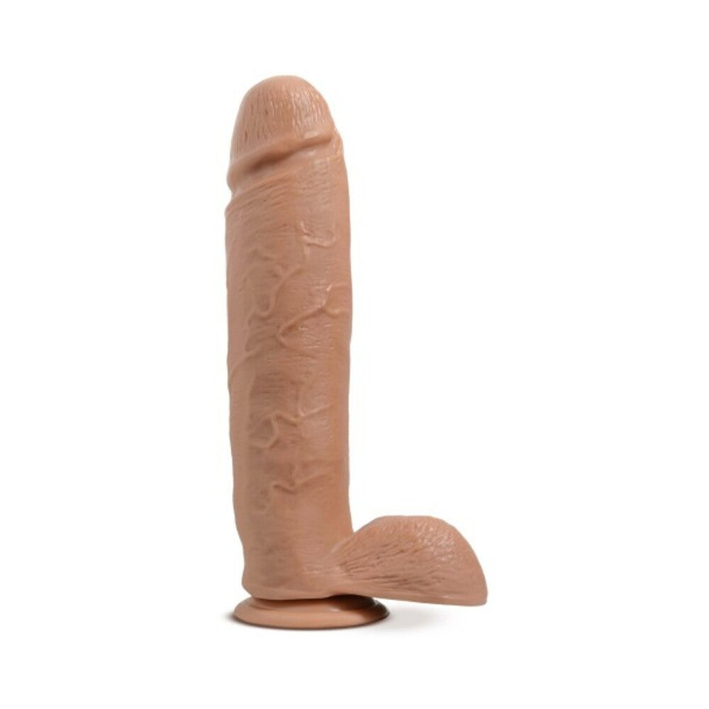 Au Naturel Huge 10 inches Posable Dual Density Dildo with Balls Tan