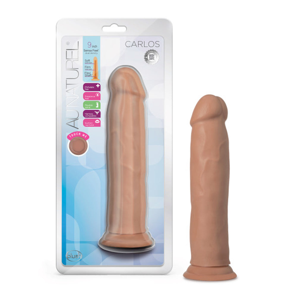 Au Naturel Carlos 9 inches Posable Dual Density Dildo Tan
