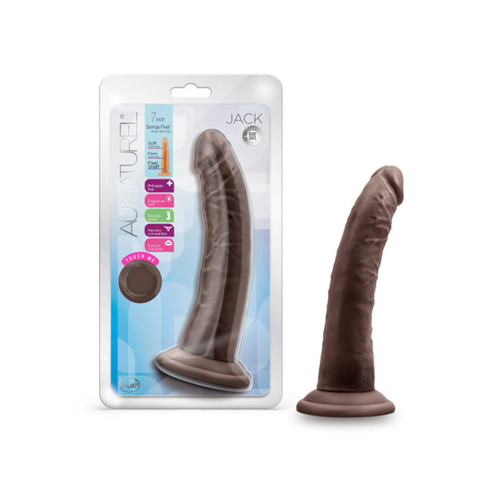 Au Naturel Jack 7 inches Posable Dual Density Dildo Brown