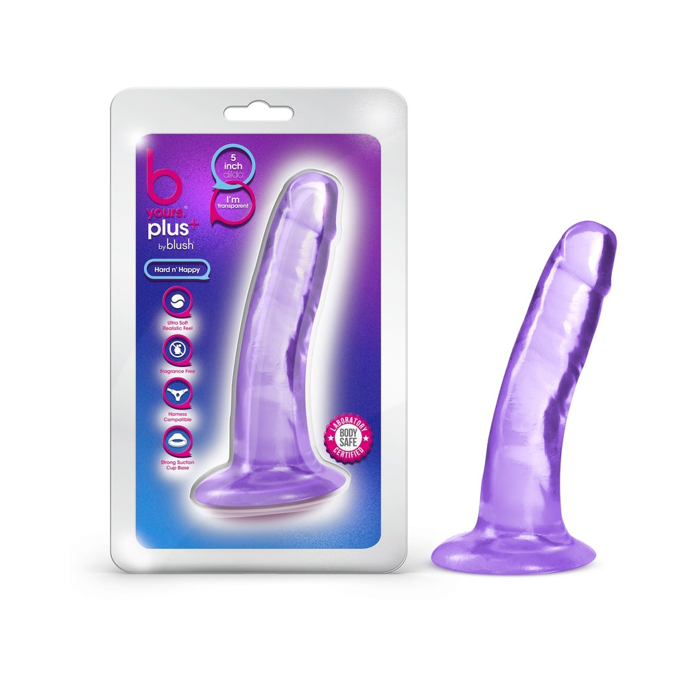B Yours Plus Hard n' Happy 5 inches Dildo Purple