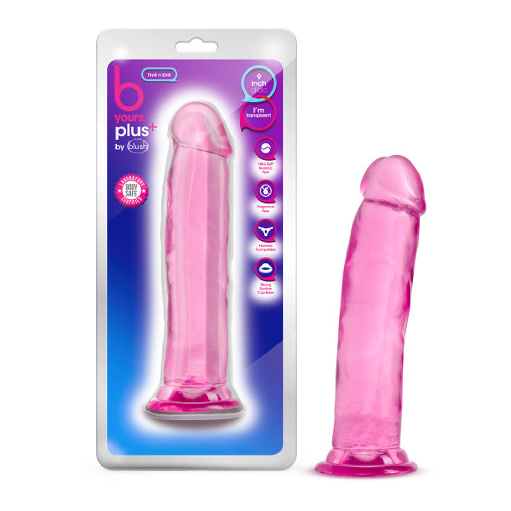 B Yours Plus Thrill n' Drill 9 inches Dildo Pink