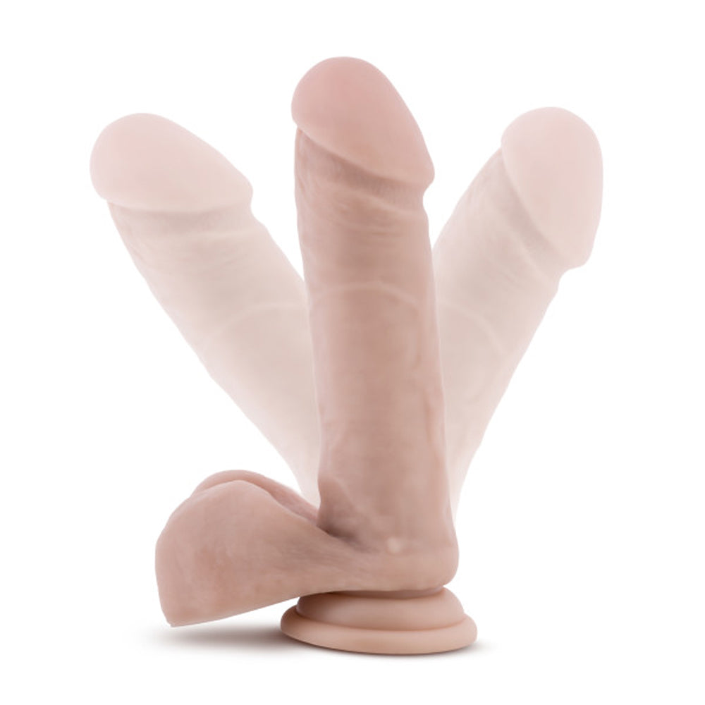 Dr. Skin Plus Realistic 8 inches Triple Density Posable Dildo with Balls Beige