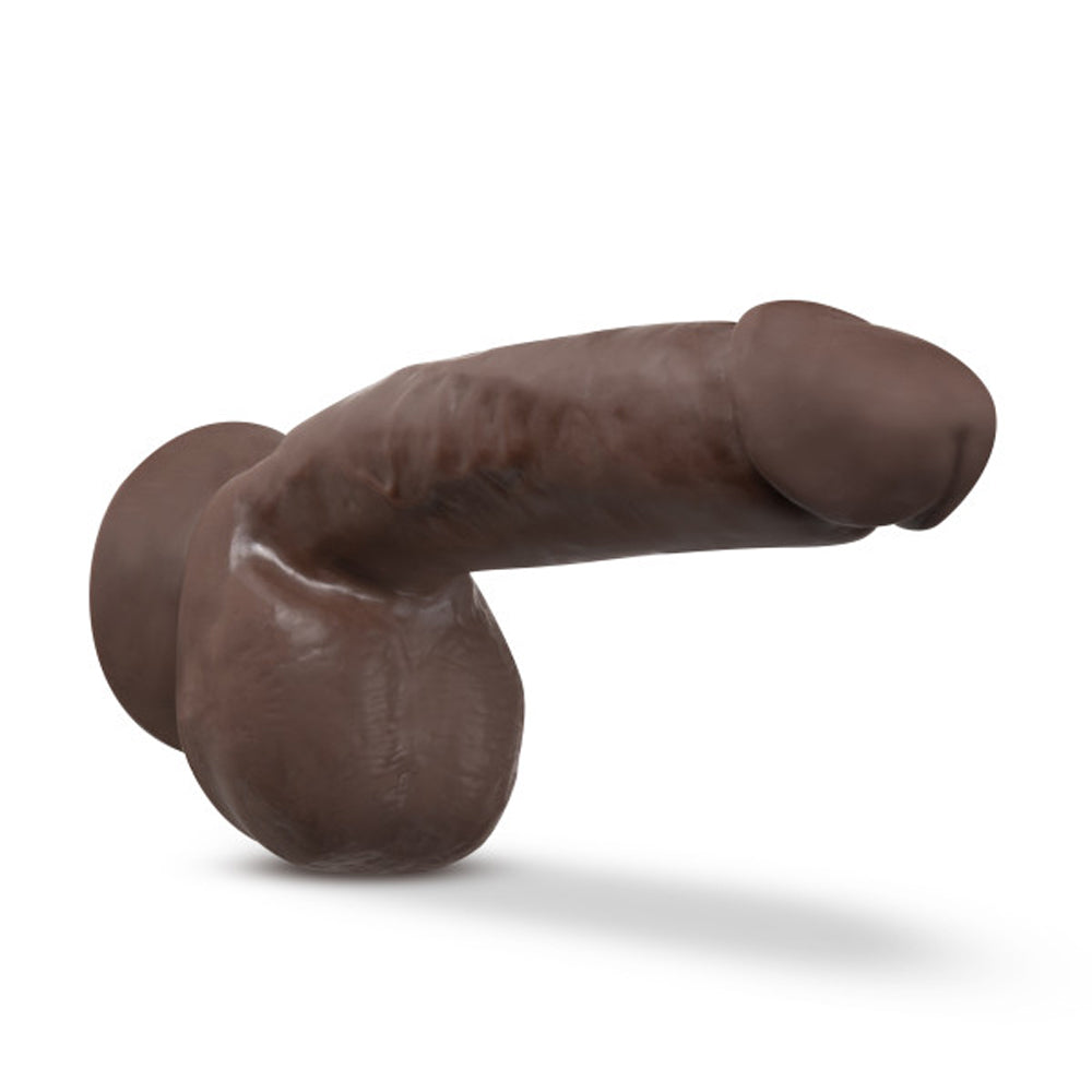 Dr. Skin Plus Thick 8 inches Triple Density Posable Dildo with Balls Brown