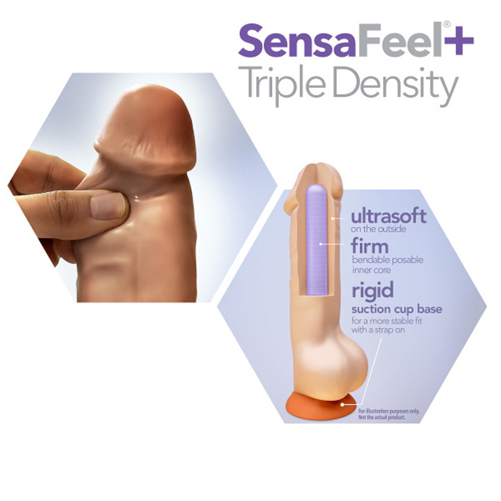 Dr. Skin Plus Realistic 6 inches Triple Density Posable Dildo with Balls Tan
