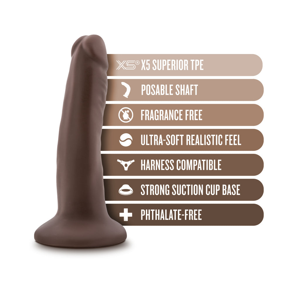 Dr. Skin Plus Realistic 5 inches Triple Density Posable Dildo Brown