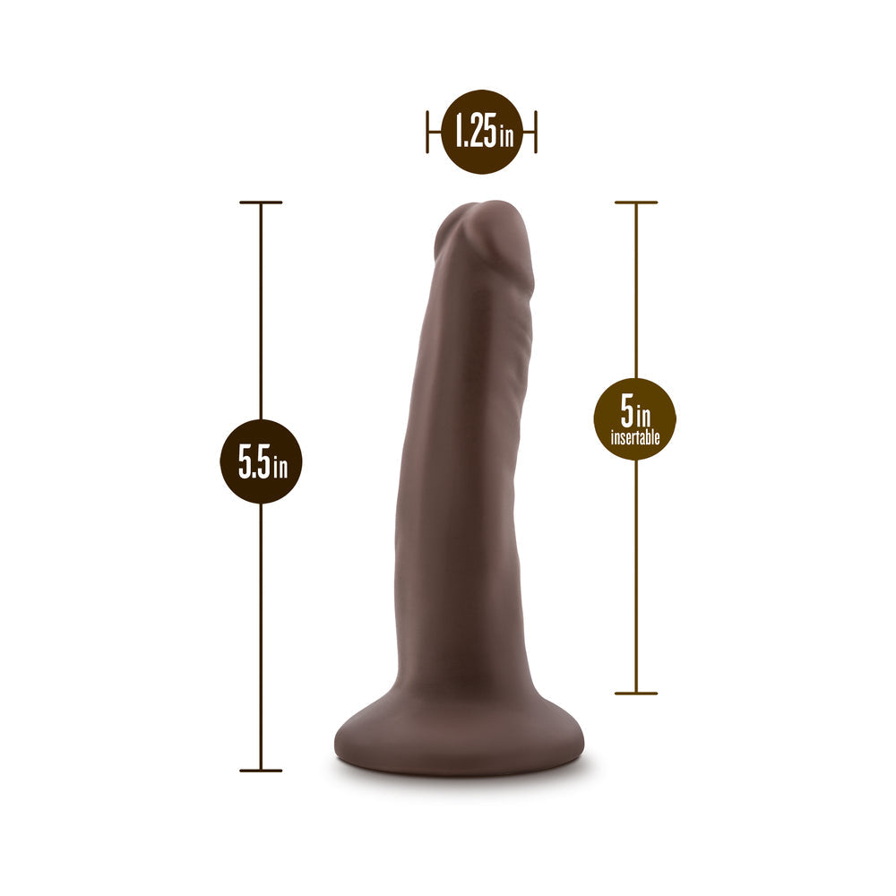 Dr. Skin Plus Realistic 5 inches Triple Density Posable Dildo Brown