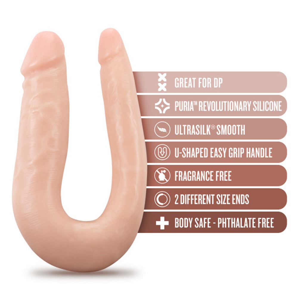 Dr. Skin Silicone Dr. Double Realistic 12 inches Dual-Ended Dildo Beige