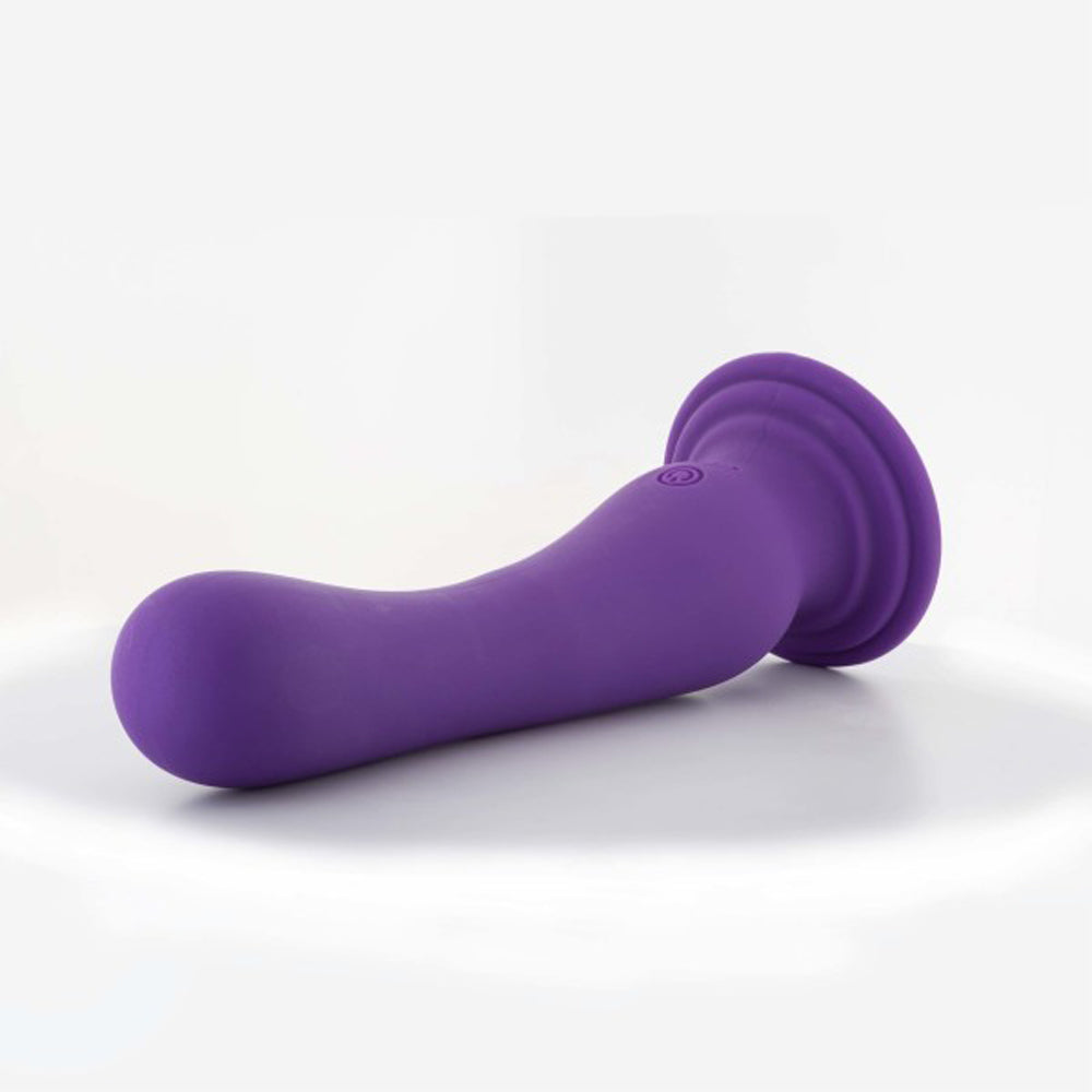 Impressions Ibiza Rechargeable Silicone 7.75 inches Vibrating Dildo with Suction Cup Plum