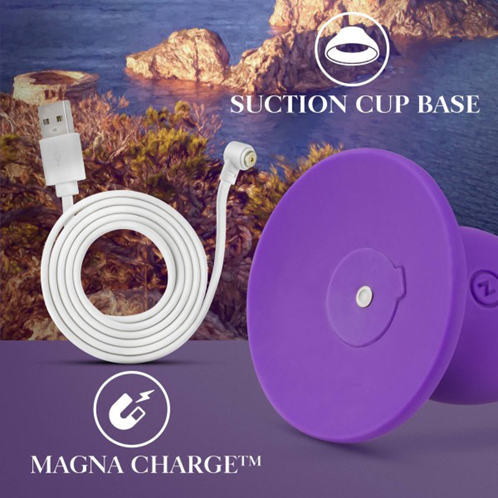 Impressions Ibiza Rechargeable Silicone 7.75 inches Vibrating Dildo with Suction Cup Plum