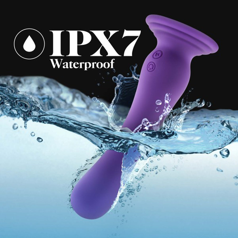 Impressions Ibiza Rechargeable Silicone 7.75 inches Vibrating Dildo with Suction Cup Plum