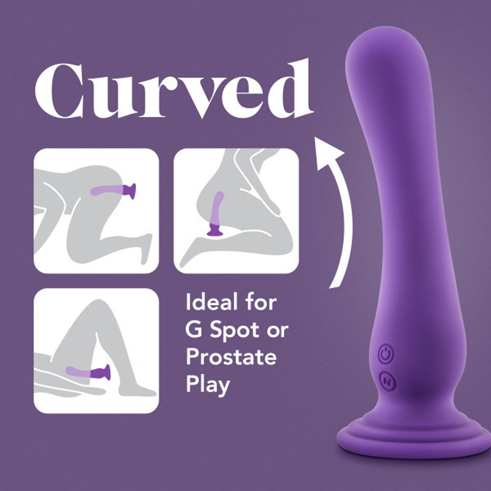 Impressions Ibiza Rechargeable Silicone 7.75 inches Vibrating Dildo with Suction Cup Plum