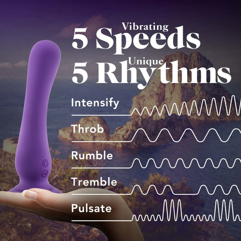 Impressions Ibiza Rechargeable Silicone 7.75 inches Vibrating Dildo with Suction Cup Plum
