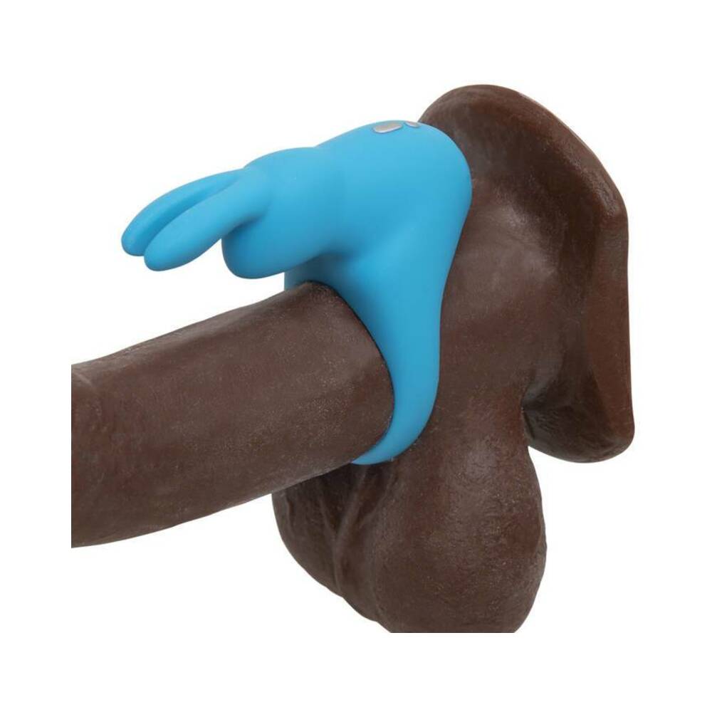 Happy Rabbit Rechargeable Silicone Cockring With Ears Blue
