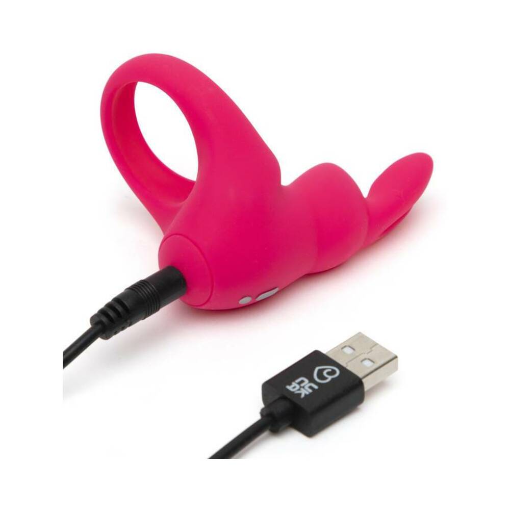 Happy Rabbit Rechargeable Silicone Cockring With Ears Pink